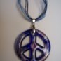 New Murano Glass Peace Sign Pendant Necklace
