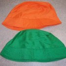 New Green and Orange Childrens Bucket Hats Free Shipping