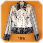 Dinner Jacket Evening Rhinestones elegant White, black Lace sz 6 USA made MINT