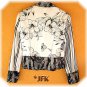 Dinner Jacket Evening Rhinestones elegant White, black Lace sz 6 USA made MINT