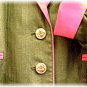 Trachten Dirndl Skirt Suit Austria 3 pc Linen Green Red Bavaria sz 6 Jacket