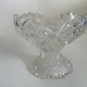 Beautiful Cut Glass Whirling Star Hobstar Pattern Short Compote