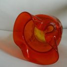 West Virginia Glass Pilgrim Pitcher Ice Lip Amberina Crackle Glass