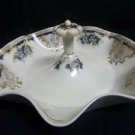 Vintage Antique Noritake Handled Tidbit Tray Red M Stamp Gold Trim Orchids