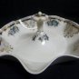 Vintage Antique Noritake Handled Tidbit Tray Red M Stamp Gold Trim Orchids