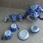 Blue and White Transferware Miniature Tea Set