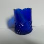 Slag Glass Button Arches Cobalt Blue Toothpick Holder
