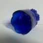 Slag Glass Button Arches Cobalt Blue Toothpick Holder