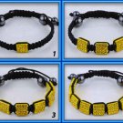 wholesale 10mmX10mm Micro Pave CZ shamballa square Bead BRACELET -Bm04