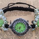 Shamballa Bracelets pave CZ Crystal Green Beads with Vintage Watch bracelet