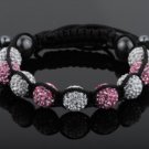 Shambhala Rhinestone 10mm(9pcs) Colored Crystal Beads Macrame Bracelet BL9_0110