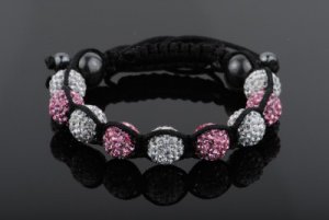 Shambhala Rhinestone 10mm(9pcs) Colored Crystal Beads Macrame Bracelet BL9_0110