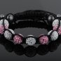 Shambhala Rhinestone 10mm(9pcs) Colored Crystal Beads Macrame Bracelet BL9_0110