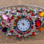 Elegant Protective Charm Colorful CZ Crystal Bracelet Bangle Cuff Watch G16g_B