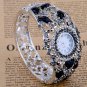 Elegant Protective Charm Colorful CZ Crystal Bracelet Bangle Cuff Watch G16e_B