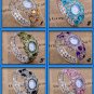 Elegant Protective Charm Colorful CZ Crystal Bracelet Bangle Cuff Watch G16d_B