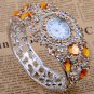 Elegant Protective Charm Colorful CZ Crystal Bracelet Bangle Cuff Watch G16c_B