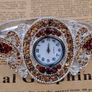 Elegant Protective Charm Colorful CZ Crystal Bracelet Bangle Cuff Watch G17c_B