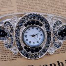 Elegant Protective Charm Colorful CZ Crystal Bracelet Bangle Cuff Watch G17b_B