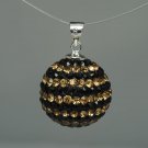 Wholesale jewelry 1pc 925 sterling silver Czech crystal ball pendant C04