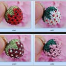 18K GP Micro Pave Strawberry CZ Crystal ball shamballa Beads pendnat