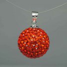 Wholesale jewelry 1pc 925 sterling silver Czech crystal ball pendant C06
