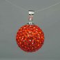 Wholesale jewelry 1pc 925 sterling silver Czech crystal ball pendant C06