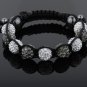 Shambhala Rhinestone 10mm(9pcs) Colored Crystal Beads Macrame Bracelet BL9_0104