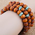 NEW!Handmade 3 rows Stretch Bracelet Wood ball beads Spacer beads 10mm BW021_b