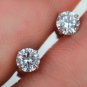 Real .925 Sterling Silver Prong Set Round CZ Stud Earrings in All Carat Sizes