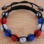 Shambhala Rhinestone 10mm(9pcs) Colored Crystal Beads Macrame Bracelet B9_010224