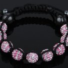 Shambhala Rhinestone 10mm(9pcs) Colored Crystal Beads Macrame Bracelet BL929_B