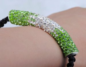 Shamballa Beads bracelet Micro Pave CZ Disco Long tube bending CG0801