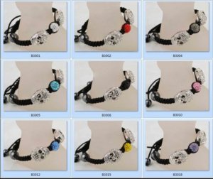 10mm Shamballa Bracelets specially CZ Disco crystal beads Bone bracelet B3