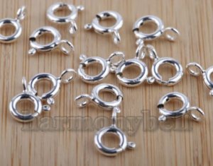 Wholesale 10PCS 925 sterling Silver Spring buckle Necklace accessories 5.5mm