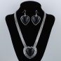 Tibet silver howlite luckly turquoise choker necklace AND earrings GT4c_B