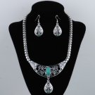 Tibet silver howlite luckly turquoise choker necklace AND earrings GT2d_B