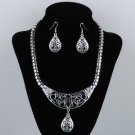 Tibet silver howlite luckly turquoise choker necklace AND earrings GT2c_B