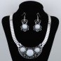 Tibet silver howlite luckly turquoise choker necklace AND earrings GT5c_B