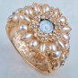 Elegant Protective Charm Pearl with Crystal Bracelet Bangle Cuff Watch G30a_B