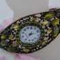Elegant Protective Charm Colorful CZ Crystal Bracelet Bangle Cuff Watch G06e_B