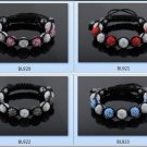 wholesale Mixed tow color 10MM Micro Pave CZ shambhala Bead BRACELET New!