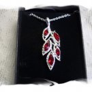 Avon Jewelry Red Cluster Leaf Pendant