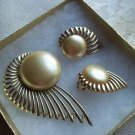 Vintage Jewelry -Sarah Coventry 1950's Pearl Flight  Brooch & Earrings