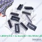 5x LM3914 IC Bargraph Driver + 5x Sockets + 50x White Diffused 5mm LED - USA