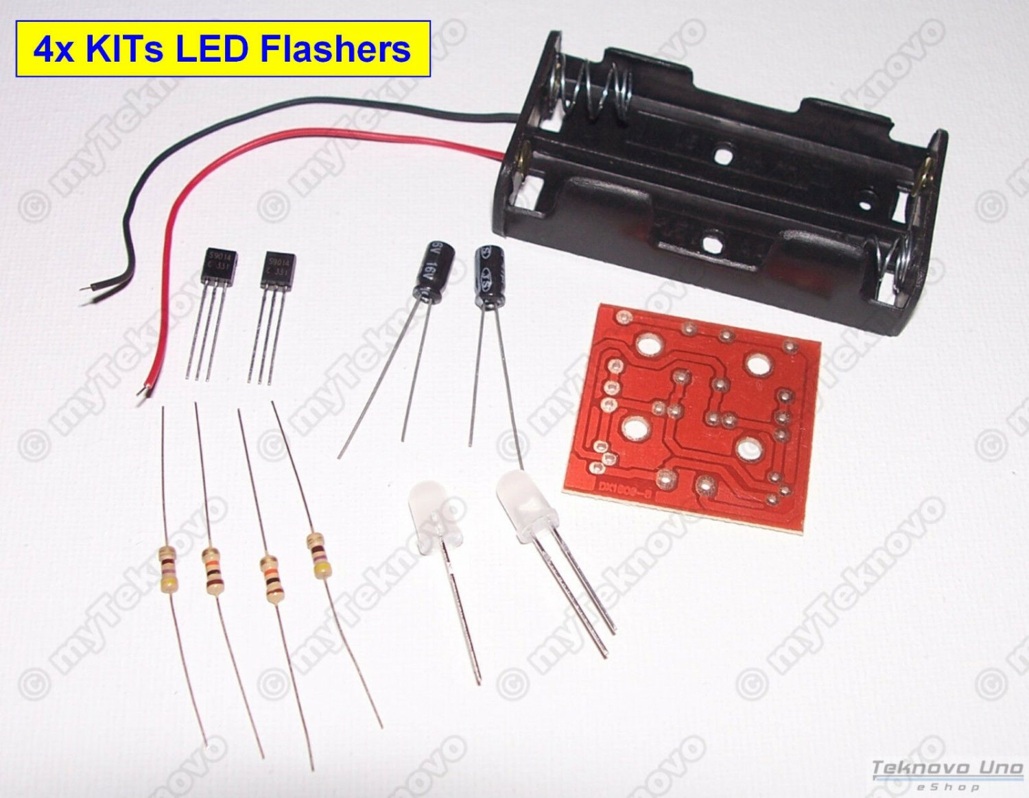 4x LED Flashing Transistor Flip-Flop Flash Strobe w/ LED Lights Bistable - USA