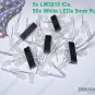 5x LM3915 IC Bargraph Dot Driver + 50x WHITE Diffused Round 5mm LED - USA