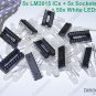 5x LM3915 IC Bargraph Driver + 5x Sockets + 50x White Diffused 5mm LED - USA