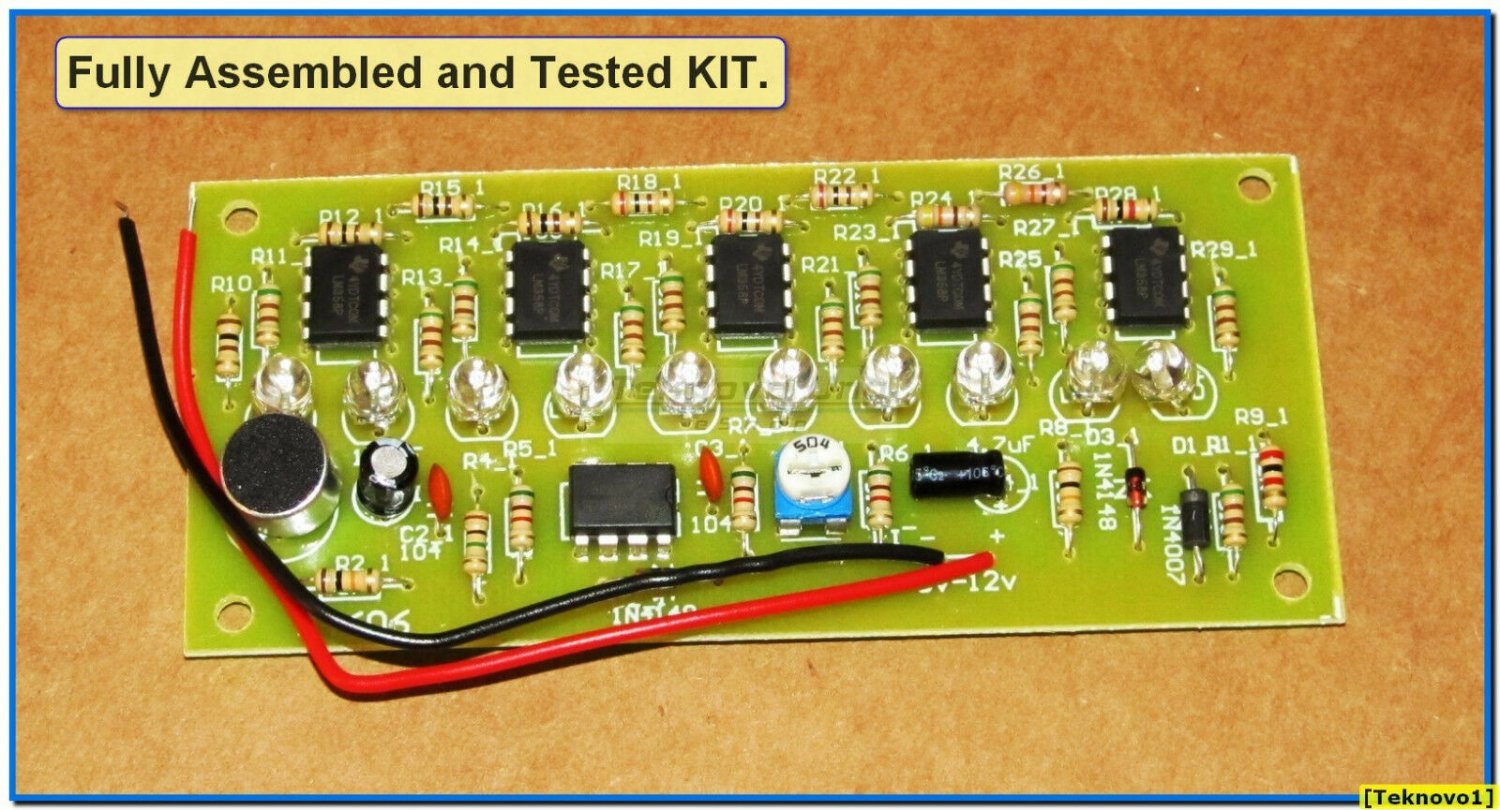 x1 LM358-N LM358 Audio Sound Level Indicator 10-LED VU Meter Assembled - USA