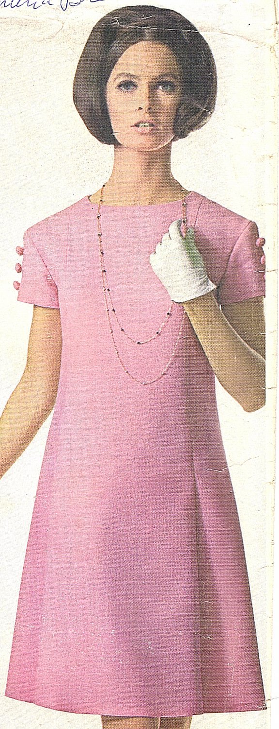 Simplicity #6960 Misses 1960s Designer Princess Line Dress w/ Pleated ...